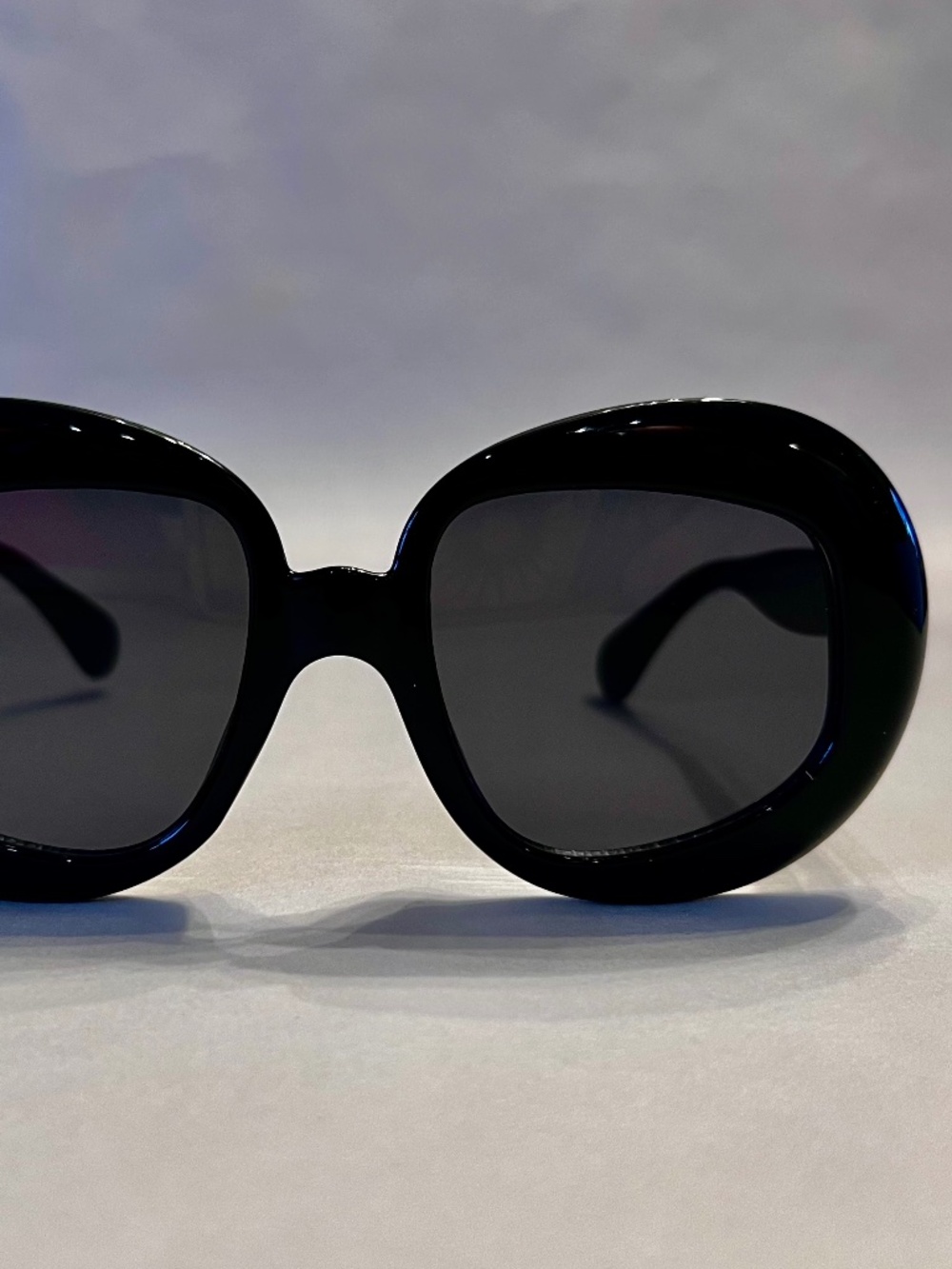 Claudette Black Oversized Round Sunglasses – Grey Lens Italian Glam Statement